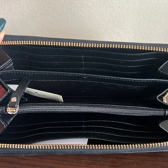 Kate Spade Black and White Striped Pineapple Wallet - Picture 3 of 4